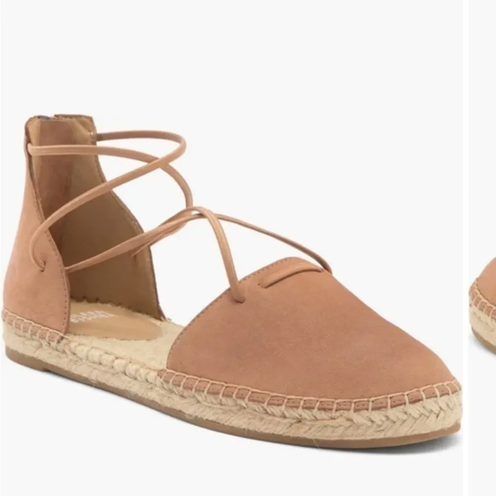 Eileen Fisher Lace Up Espadrilles Sandals Boho Casual Summer Vacation Tan 7.5